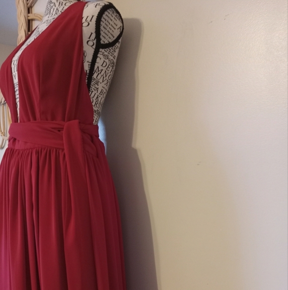 BEC & BRIDGE Elegant Red Halter Maxi Dress Size 6 - Picture 2 of 12
